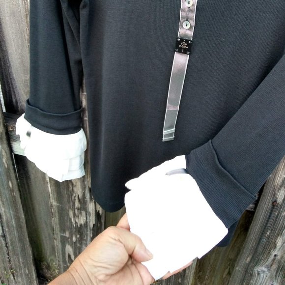 Cop Copine brown ribbed knit L/S top 3 tier ruffle - Picture 7 of 13